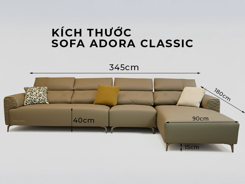 Sofa góc L nhập khẩu Adora Classic
