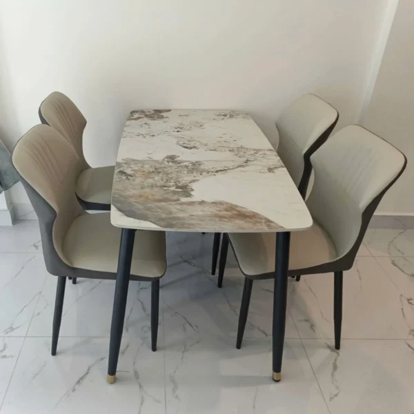 Bàn ăn mặt đá ceramic 1m6 6 ghế Cozy