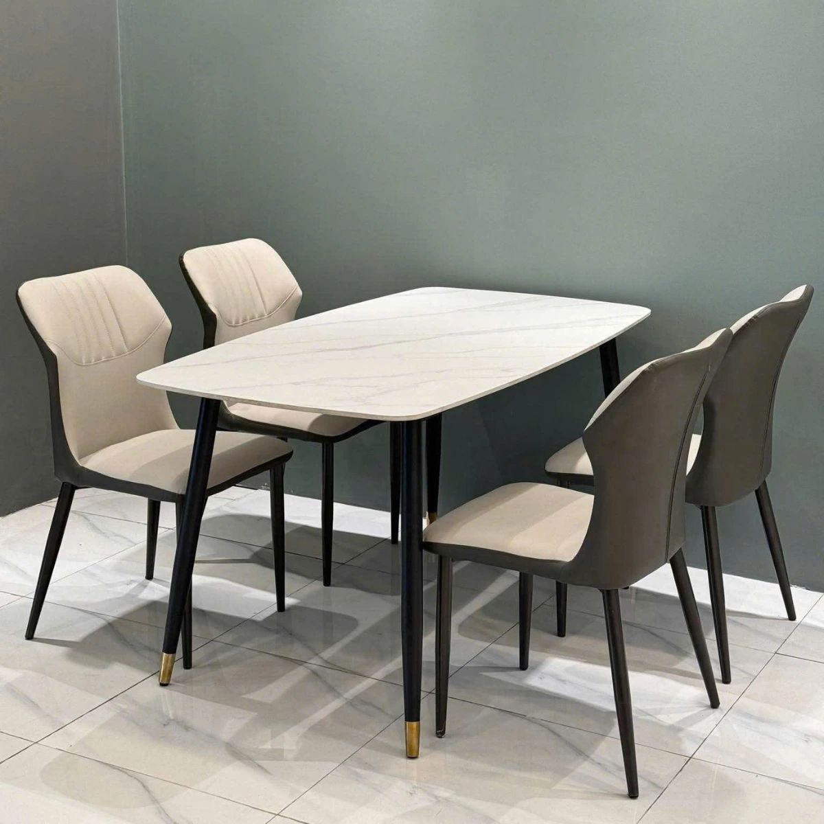 Bàn ăn mặt đá ceramic 1m6 6 ghế Cozy