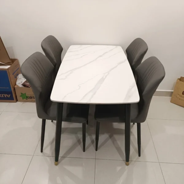 Bàn ăn mặt đá ceramic 1m6 6 ghế Cozy