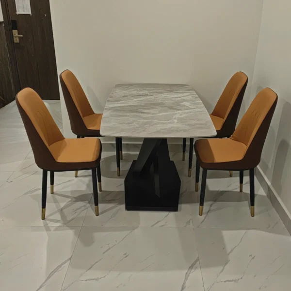 Bàn ăn mặt đá ceramic 6 ghế Adora Monet
