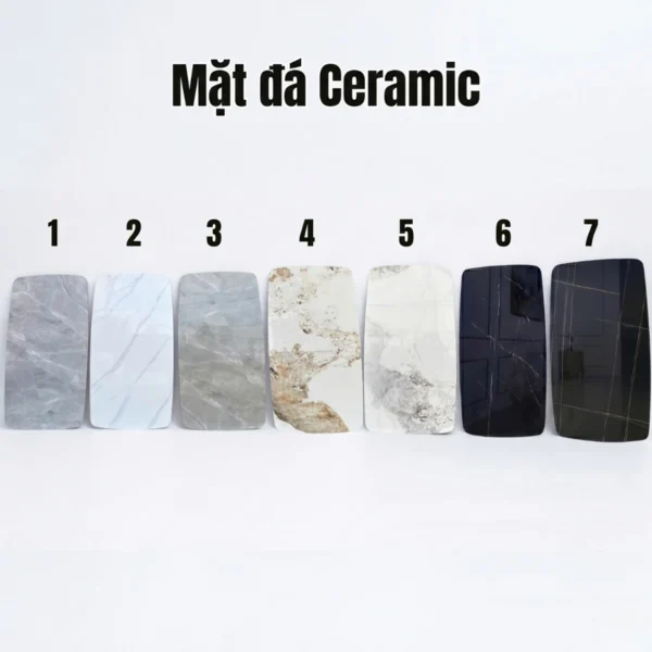 Bàn ăn mặt đá ceramic 6 ghế Adora Monet