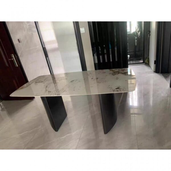 Bàn ăn mặt đá Ceramic kèm ghế hoa mai mạ vàng