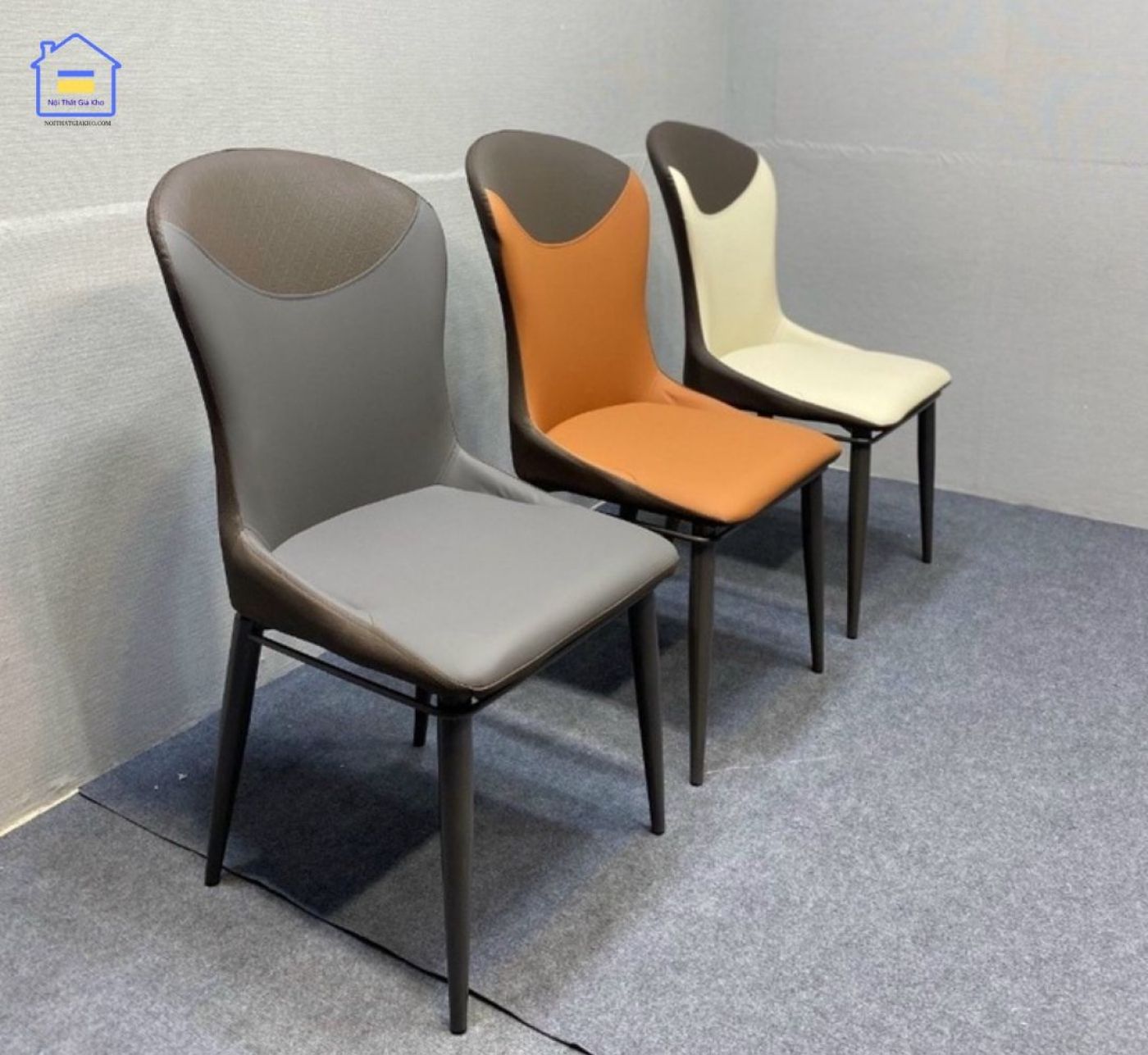 Bàn ăn mặt đá Ceramic bóng và ghế Hat