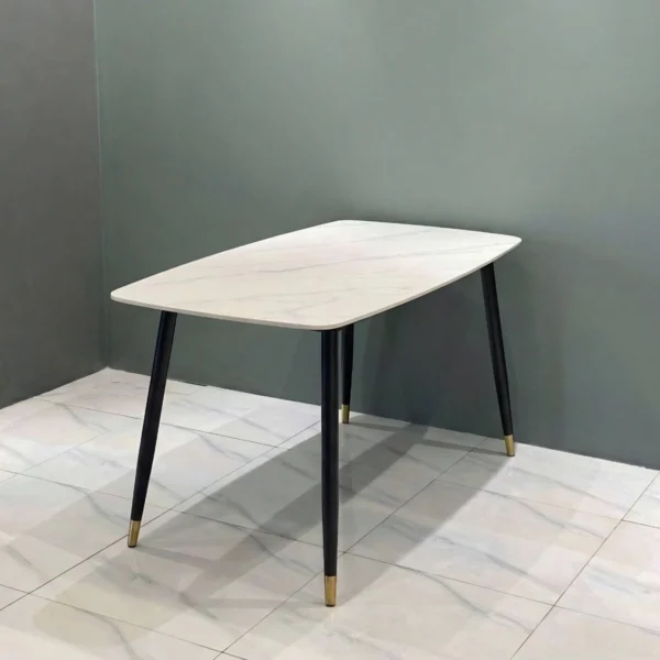 Bàn ăn mặt đá ceramic chân côn