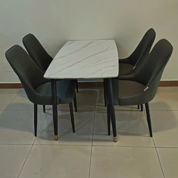 Bàn ăn mặt đá ceramic chân côn 8 ghế Pamper
