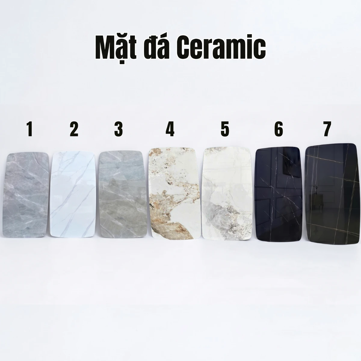 Bàn ăn mặt đá ceramic chân V Adora Pamper