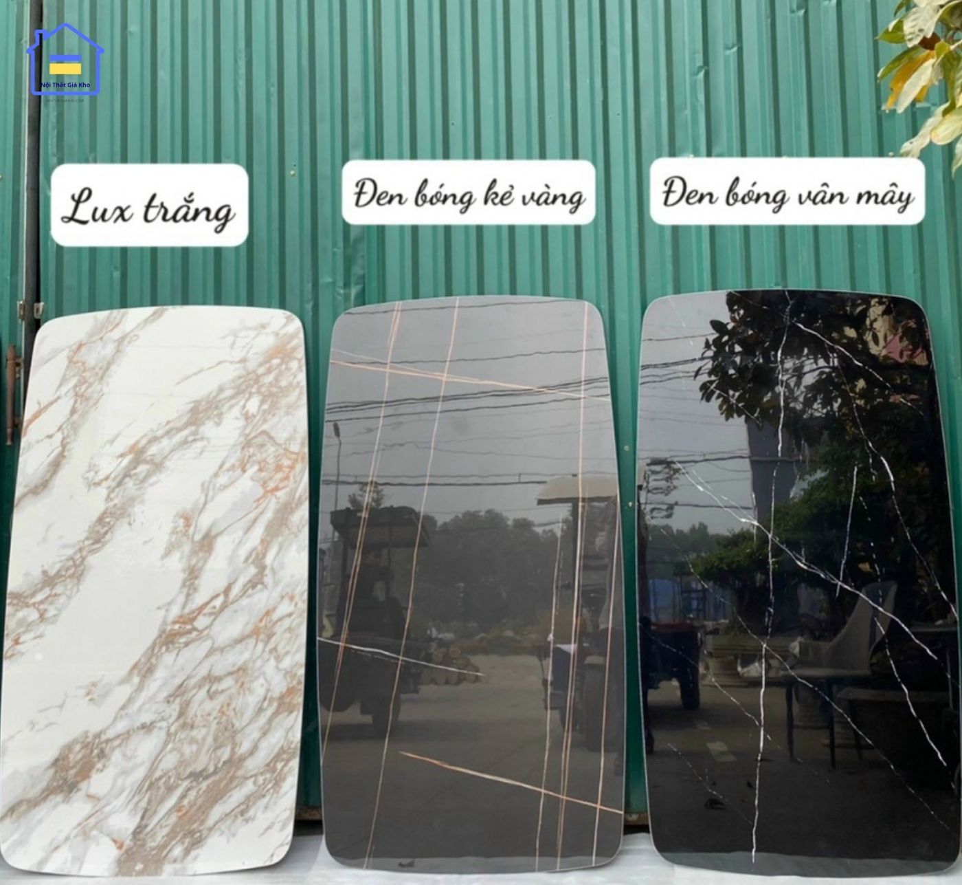Bàn ăn mặt đá Ceramic khung thép mạ vàng ghế Monet