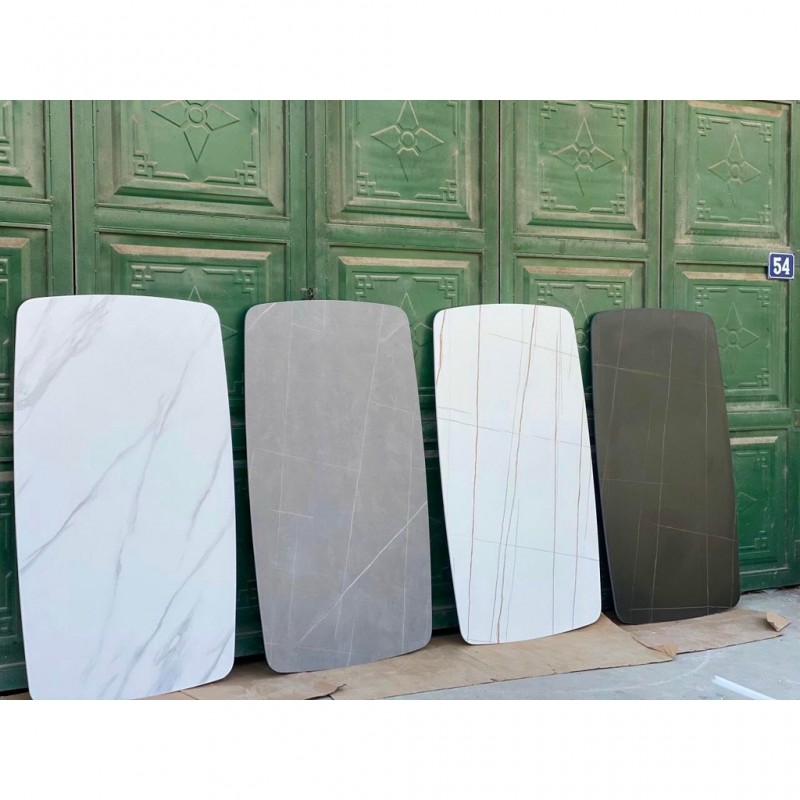 Bàn ăn mặt đá phiến Ceramic kết hợp cùng ghế Cross