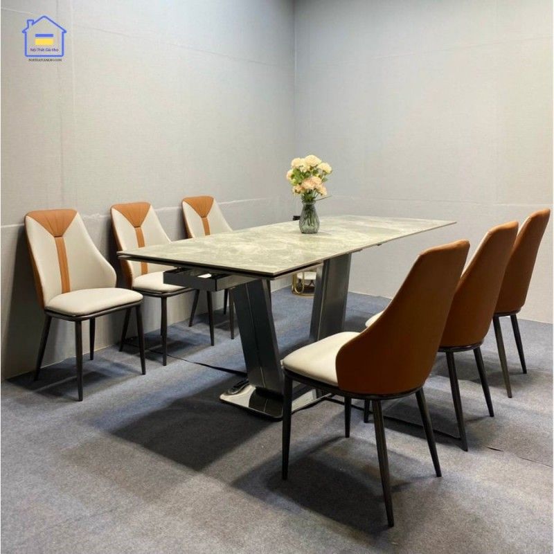 Bàn ăn mặt đá thông minh kèm ghế Spot cải
