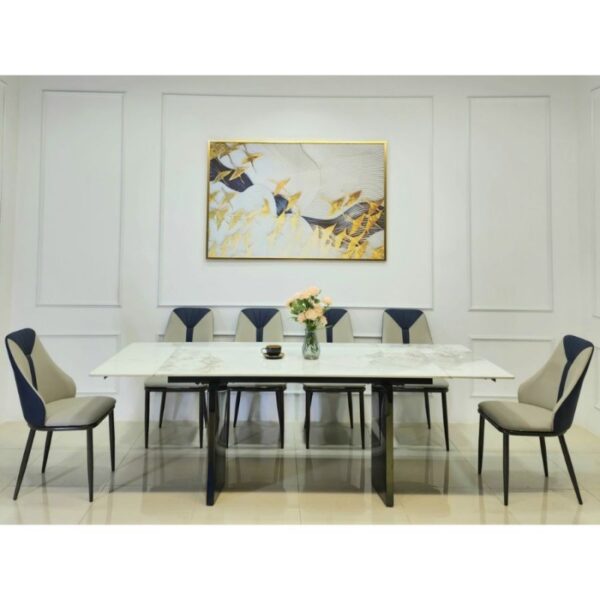 Bàn ăn mặt đá thông minh kéo dài 6 ghế Spot