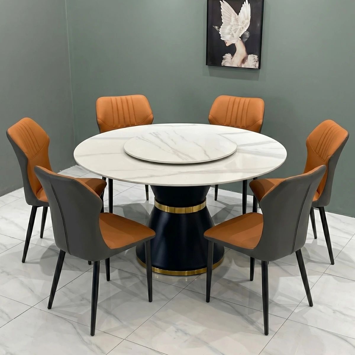 Bàn ăn tròn mặt đá ceramic Adora Cozy