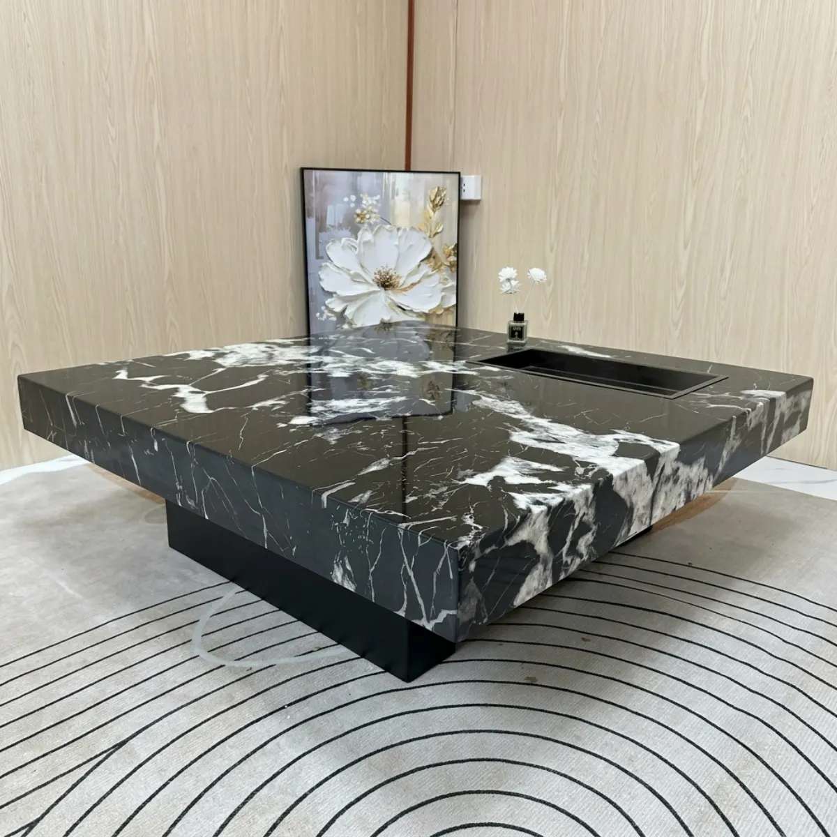 Bàn trà mặt đá vuông cao cấp BT16