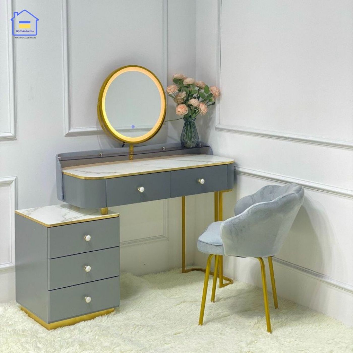 Bàn trang điểm nhập khẩu đẹp hiện đại GK26