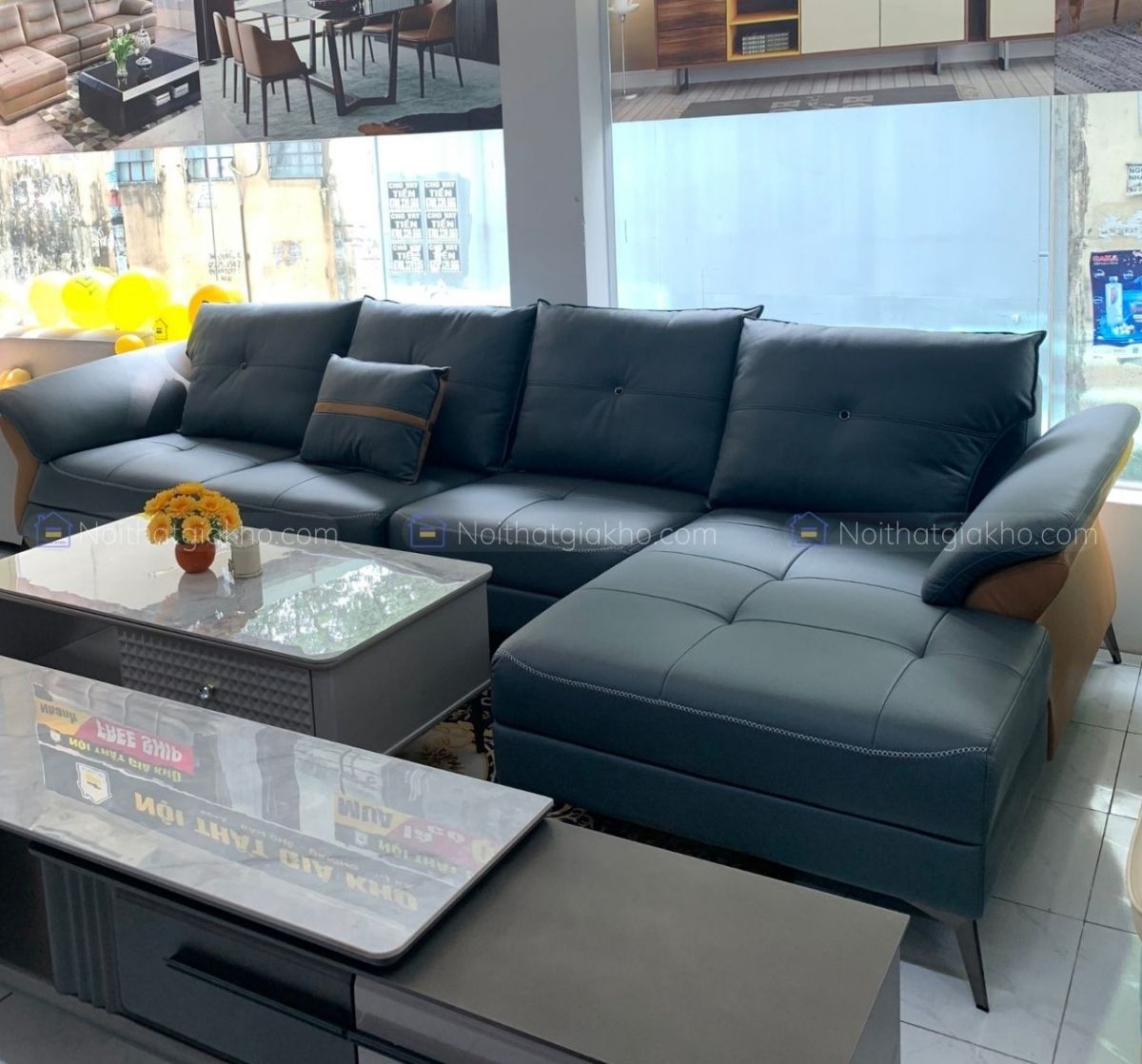 Bộ sofa góc L vải công nghệ cao cấp NTVT012