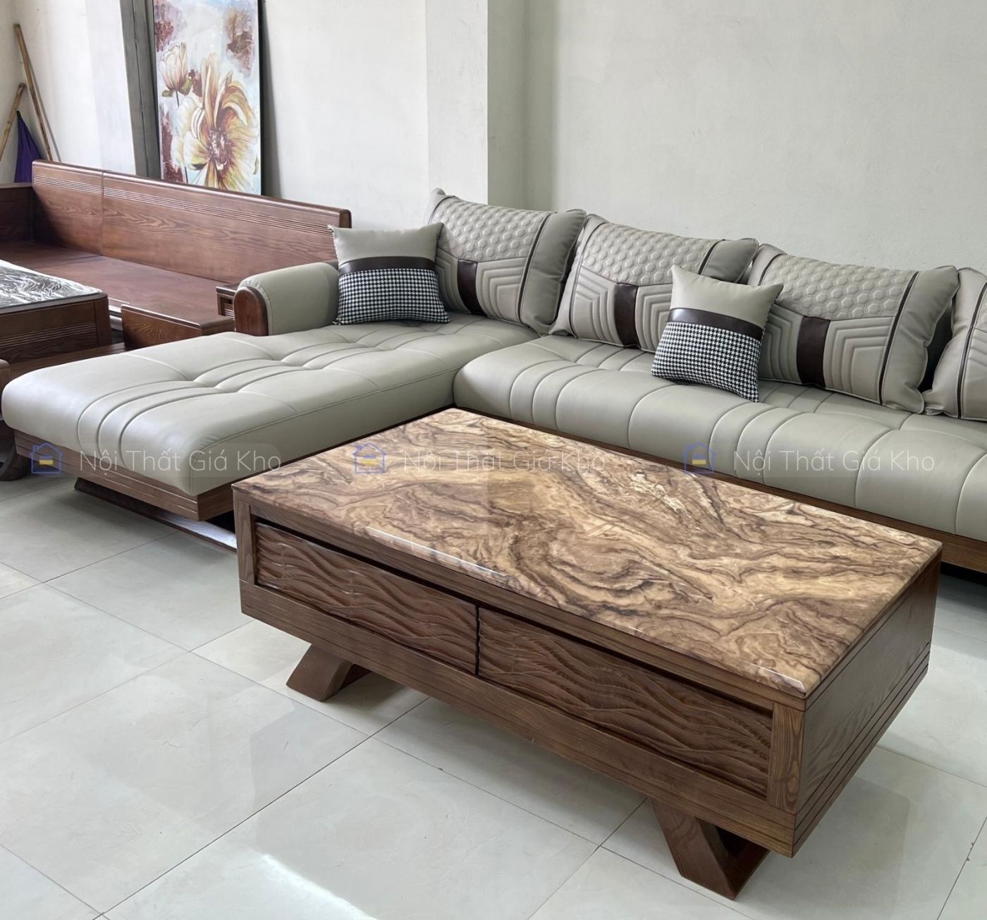 Sofa gỗ góc L Adora VT886