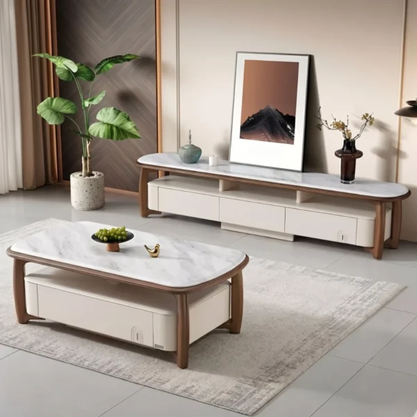 Combo bàn trà và kệ tivi nhập khẩu BT24