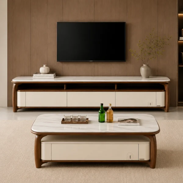 Combo bàn trà và kệ tivi nhập khẩu BT24