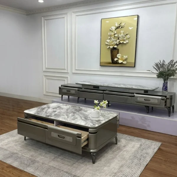 Combo bàn trà và kệ tivi nhập khẩu BT27