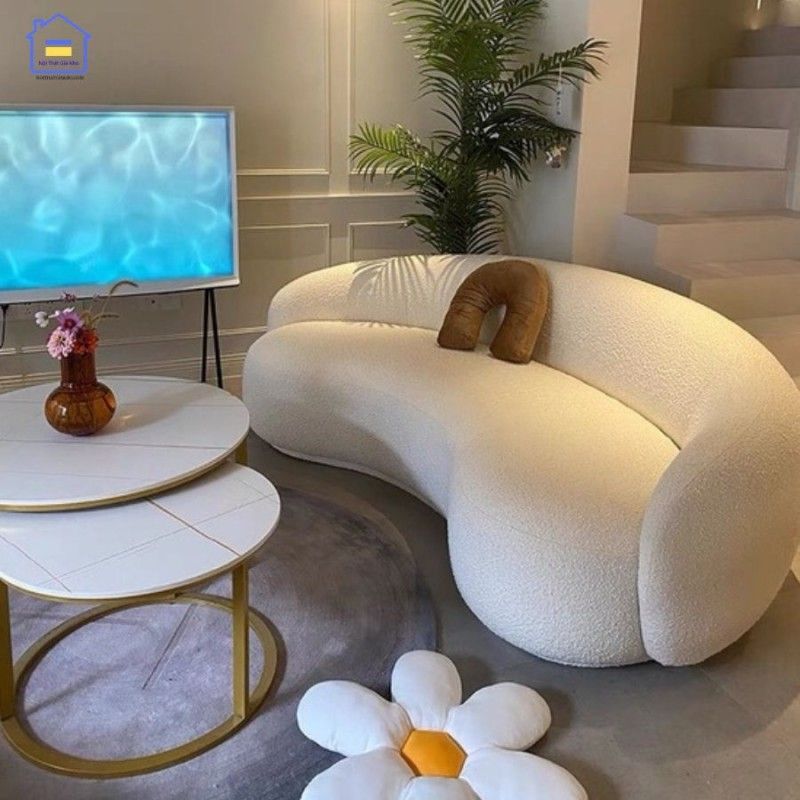 Ghế sofa lông cừu kiểu cong