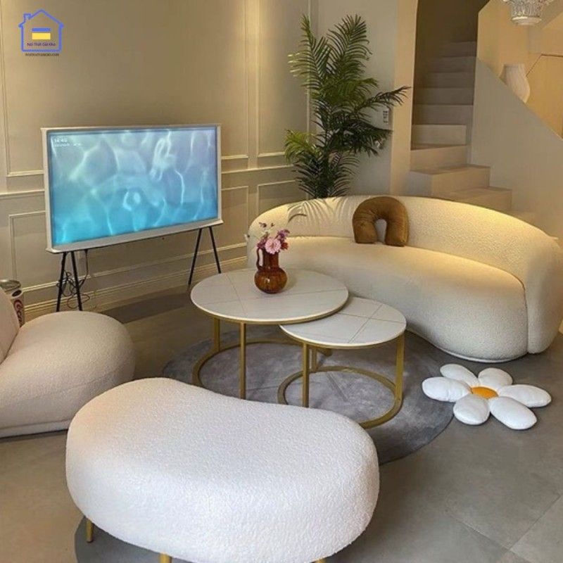 Ghế sofa lông cừu kiểu cong