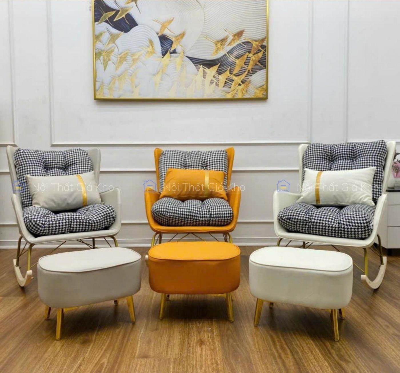 Ghế sofa thư giãn nhập khẩu kèm đôn