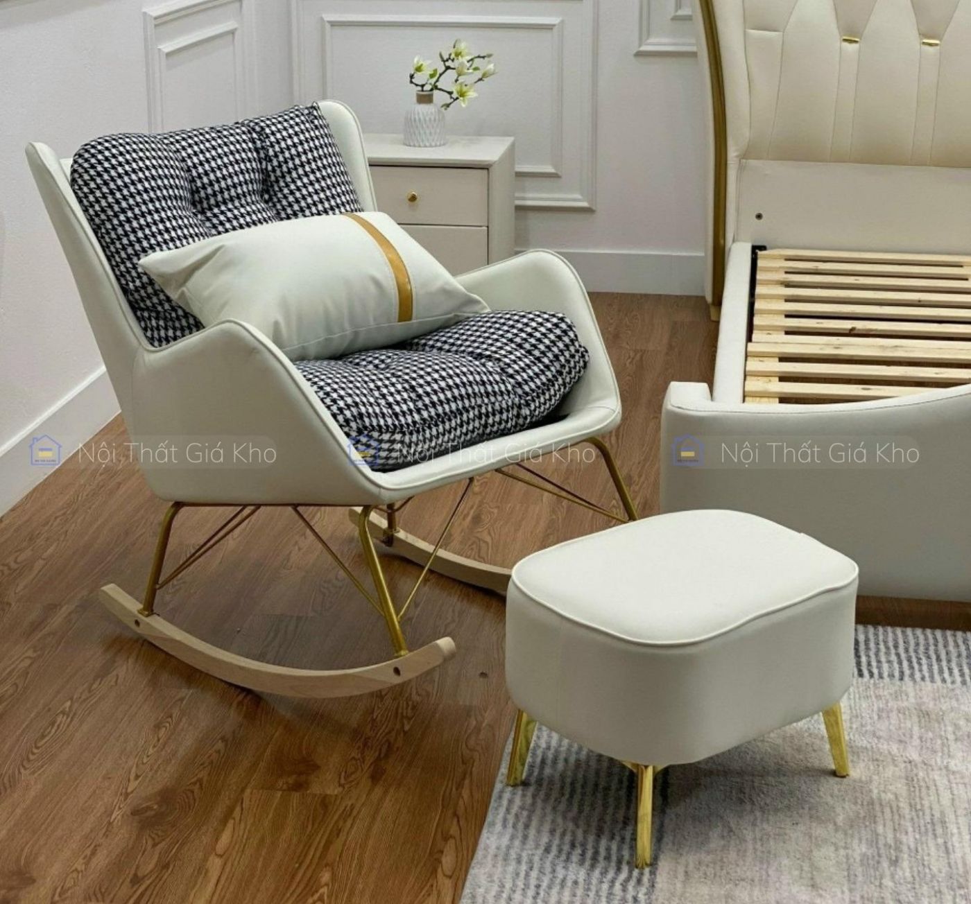 Ghế sofa thư giãn nhập khẩu kèm đôn