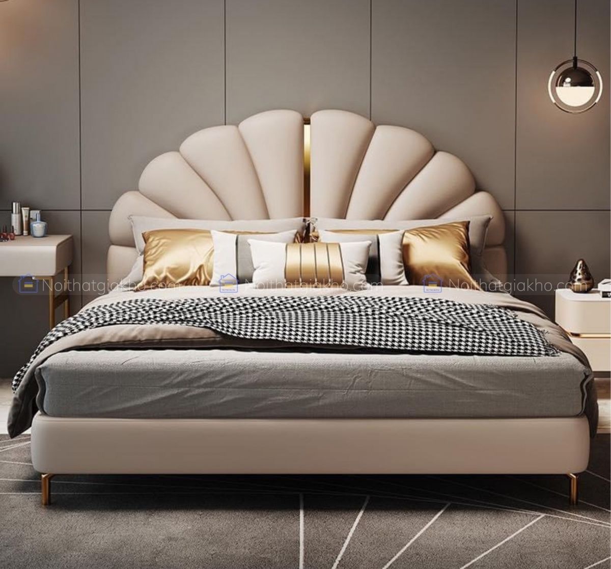 Giường bọc da nhập khẩu GN09