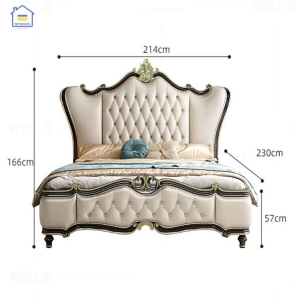 Giường bọc nệm hoàng gia GN01, Giường bọc nệm nhập khẩu cao cấp