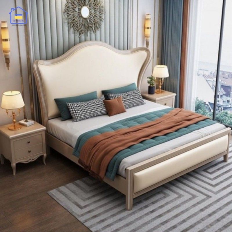 Giường bọc nệm hoàng gia GN03