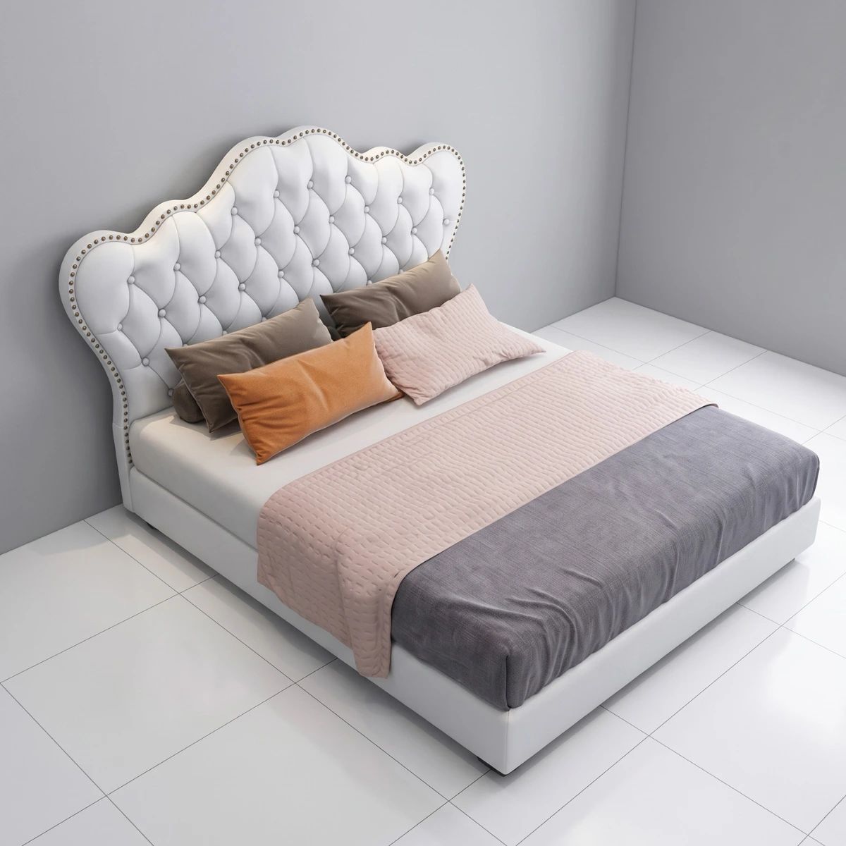 Giường bọc nệm tân cổ điển