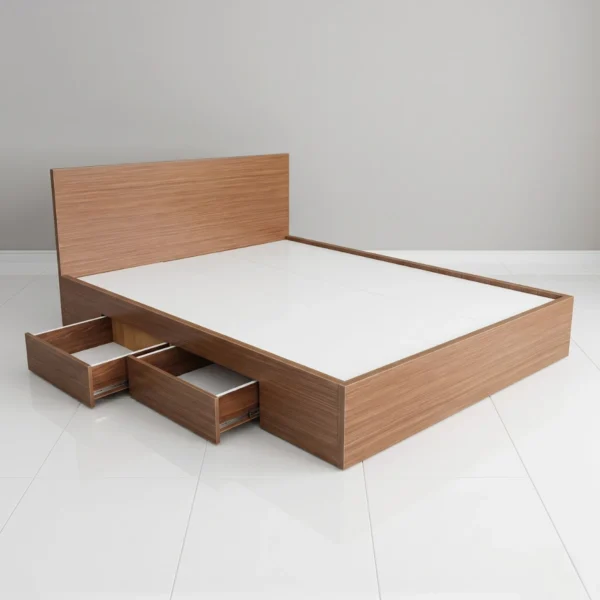 Giường gỗ công nghiệp MDF 2 hộc kéo