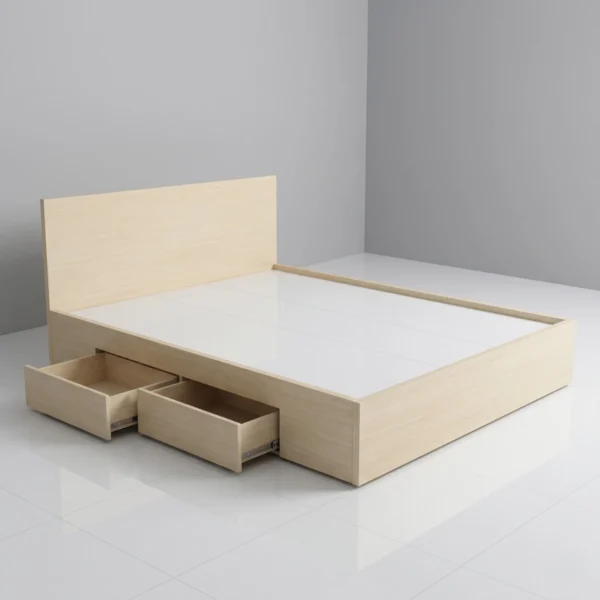 Giường gỗ công nghiệp MDF 2 hộc kéo