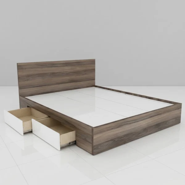 Giường gỗ công nghiệp MDF 2 hộc kéo