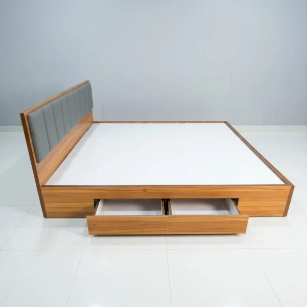 Giường gỗ MDF bọc nệm có hộc kéo