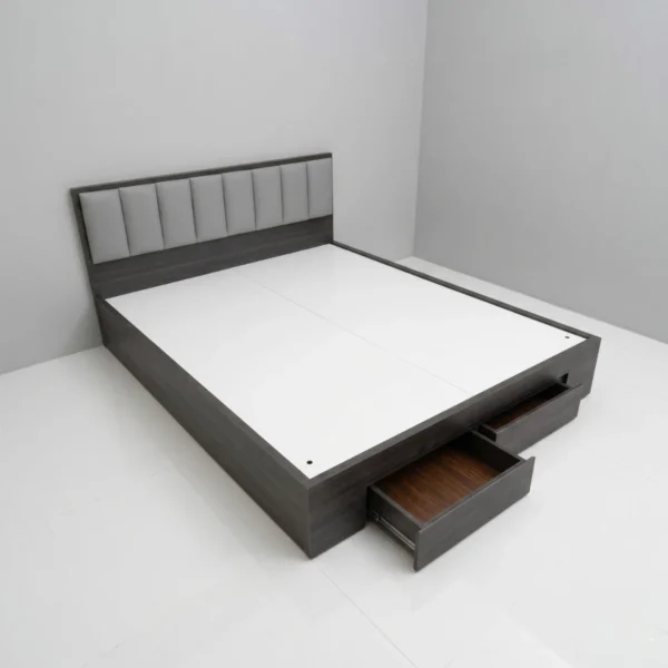 Giường gỗ MDF bọc nệm có hộc kéo