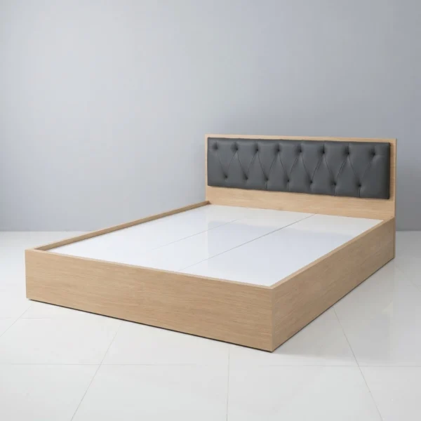 Giường ngủ gỗ MDF bọc nệm có 2 hộc kéo