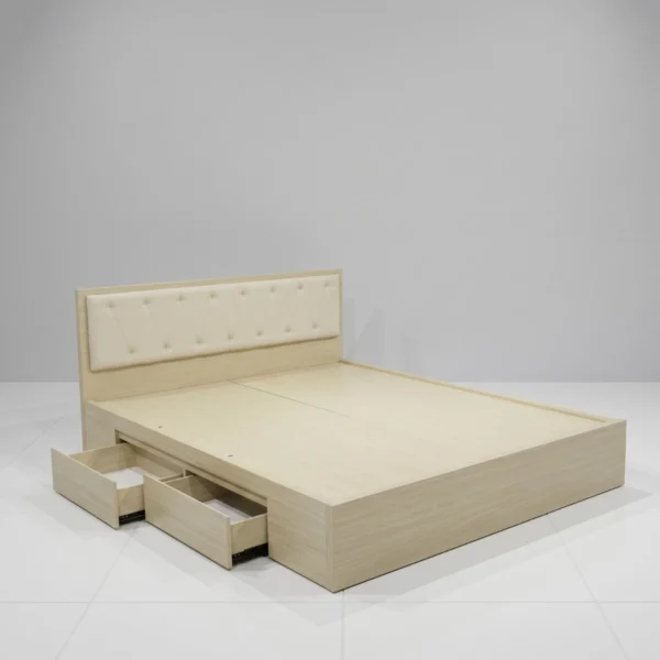 Giường ngủ gỗ MDF bọc nệm có 2 hộc kéo