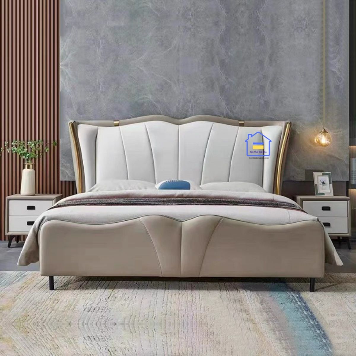 Giường ngủ nhập khẩu bọc da sang trọng GN05