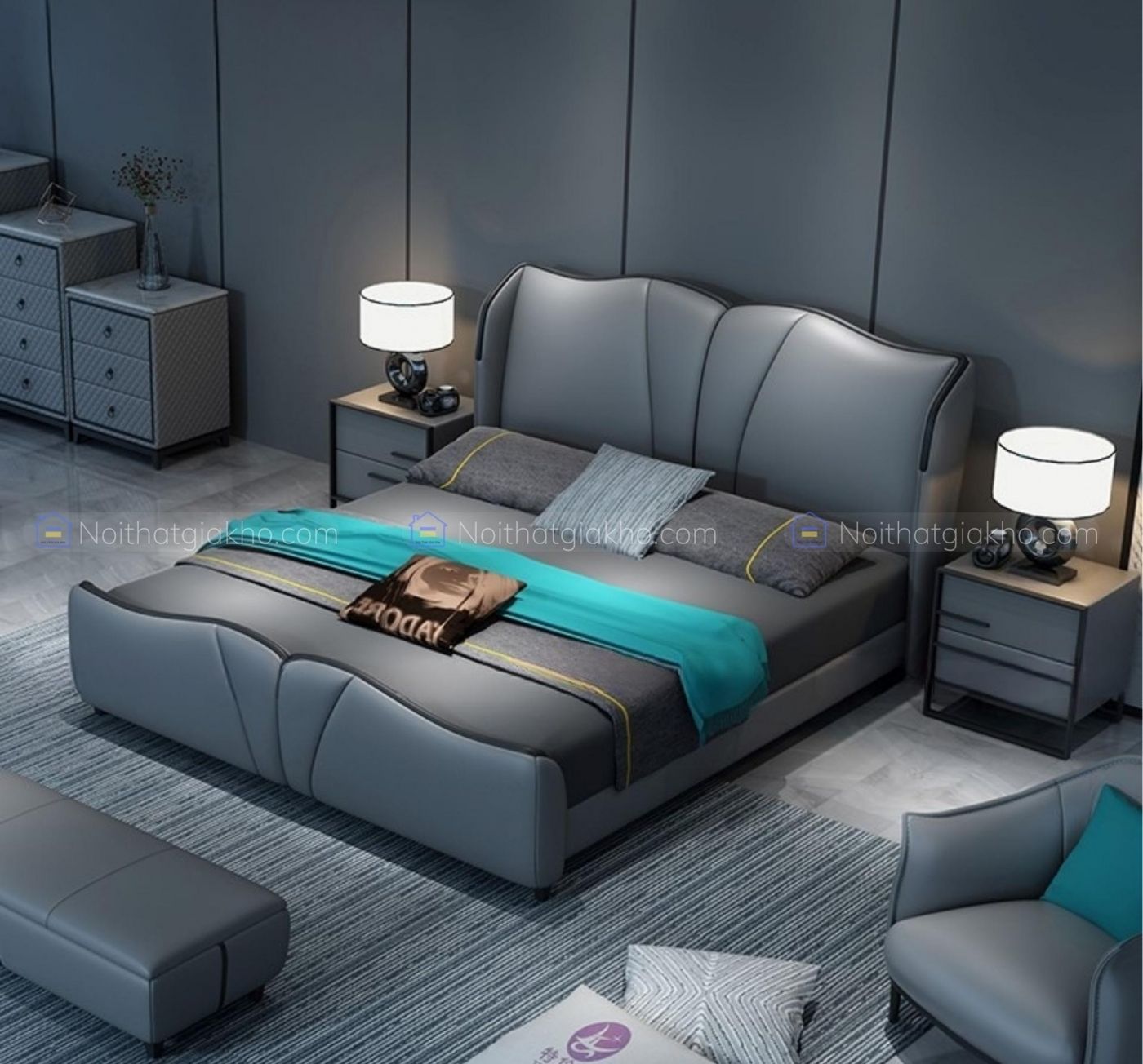 Giường nhập khẩu 1m8x2m GN11