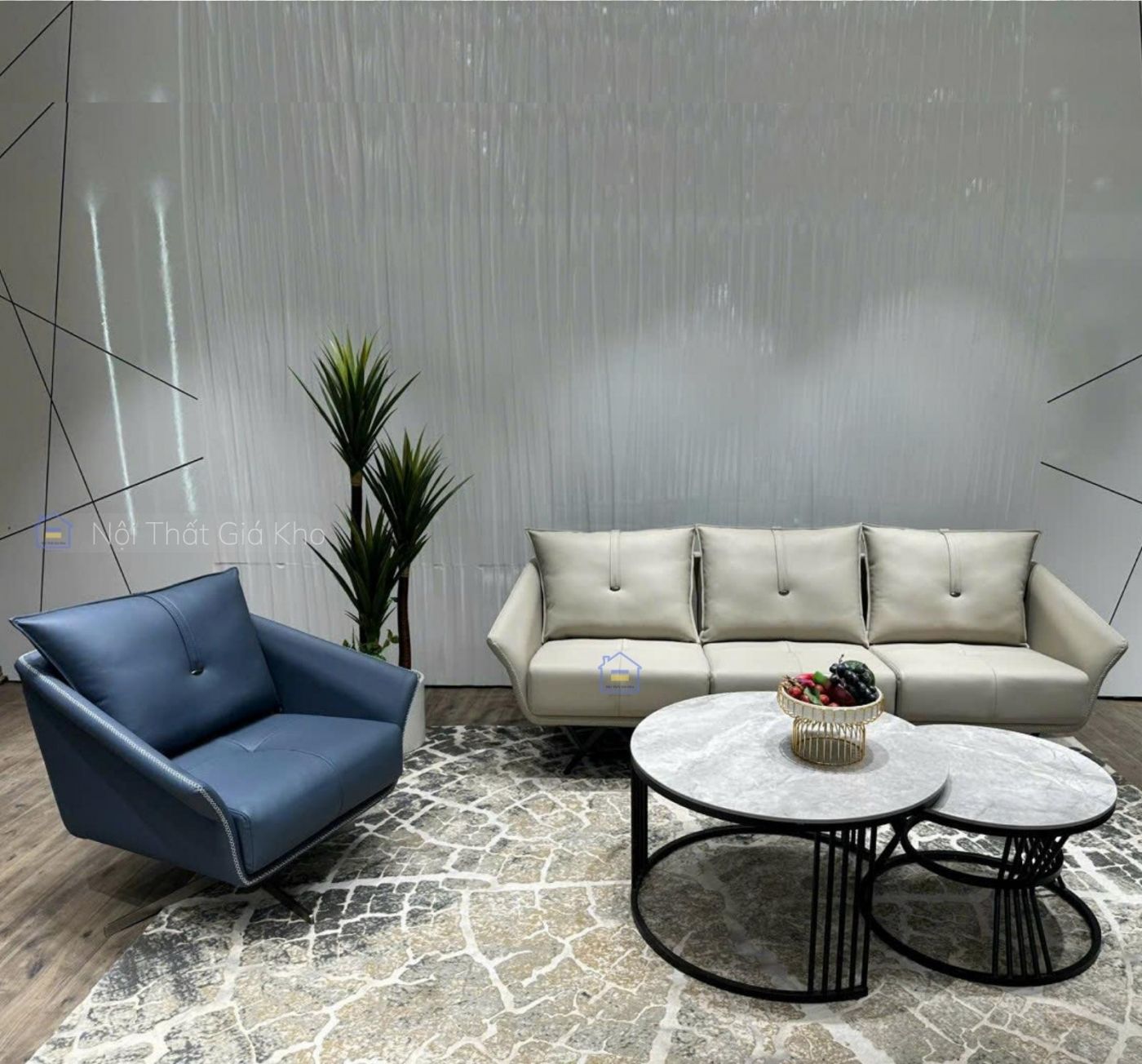Sofa băng bọc da cao cấp NTVT015