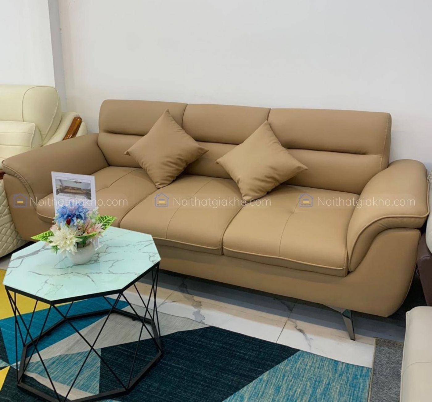 Sofa băng da 2m2 đẹp hiện đại