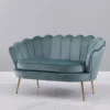 Sofa băng phòng khách vỏ sò chân sắt mạ vàng