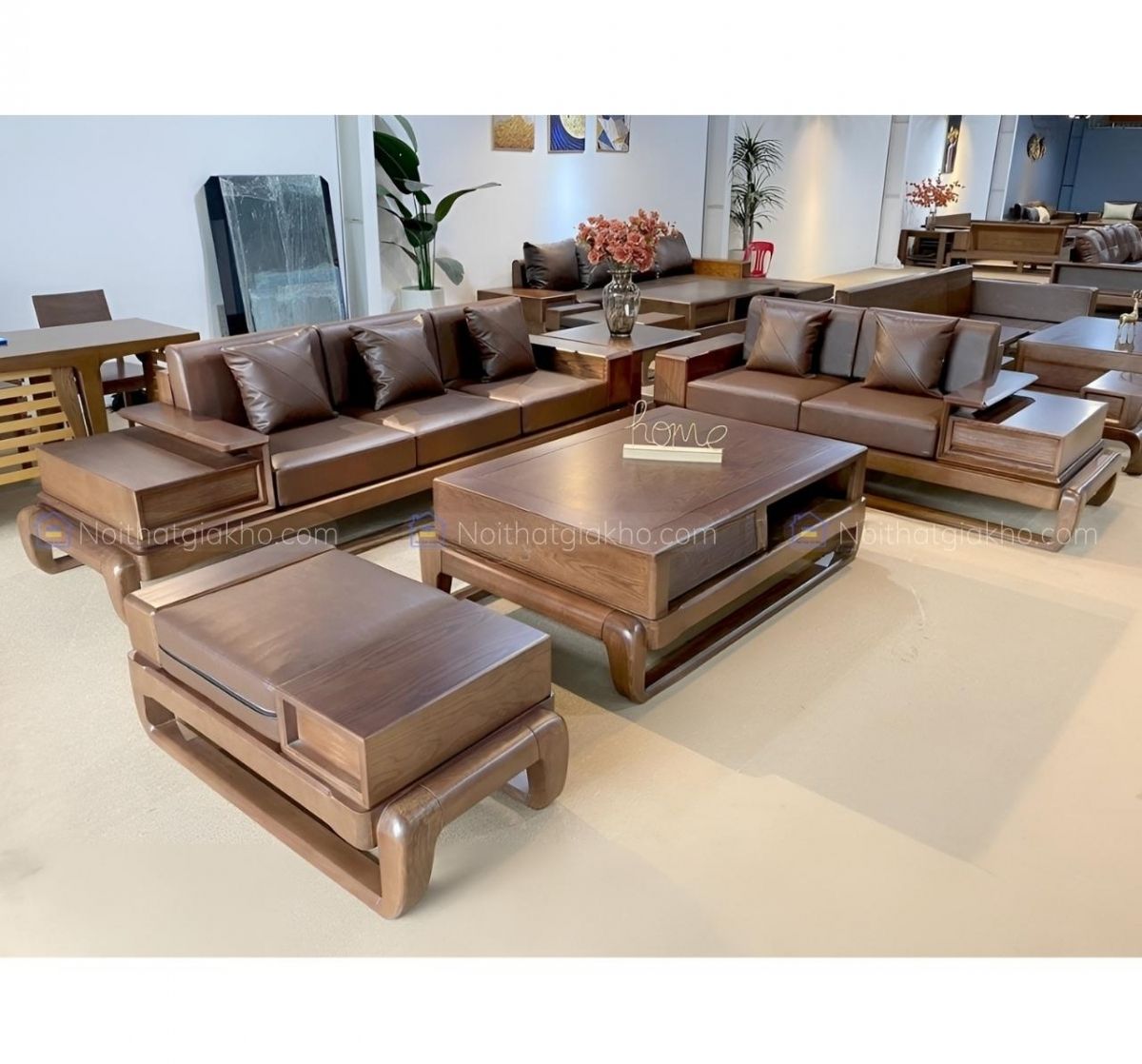 Sofa gỗ óc chó cao cấp GK47