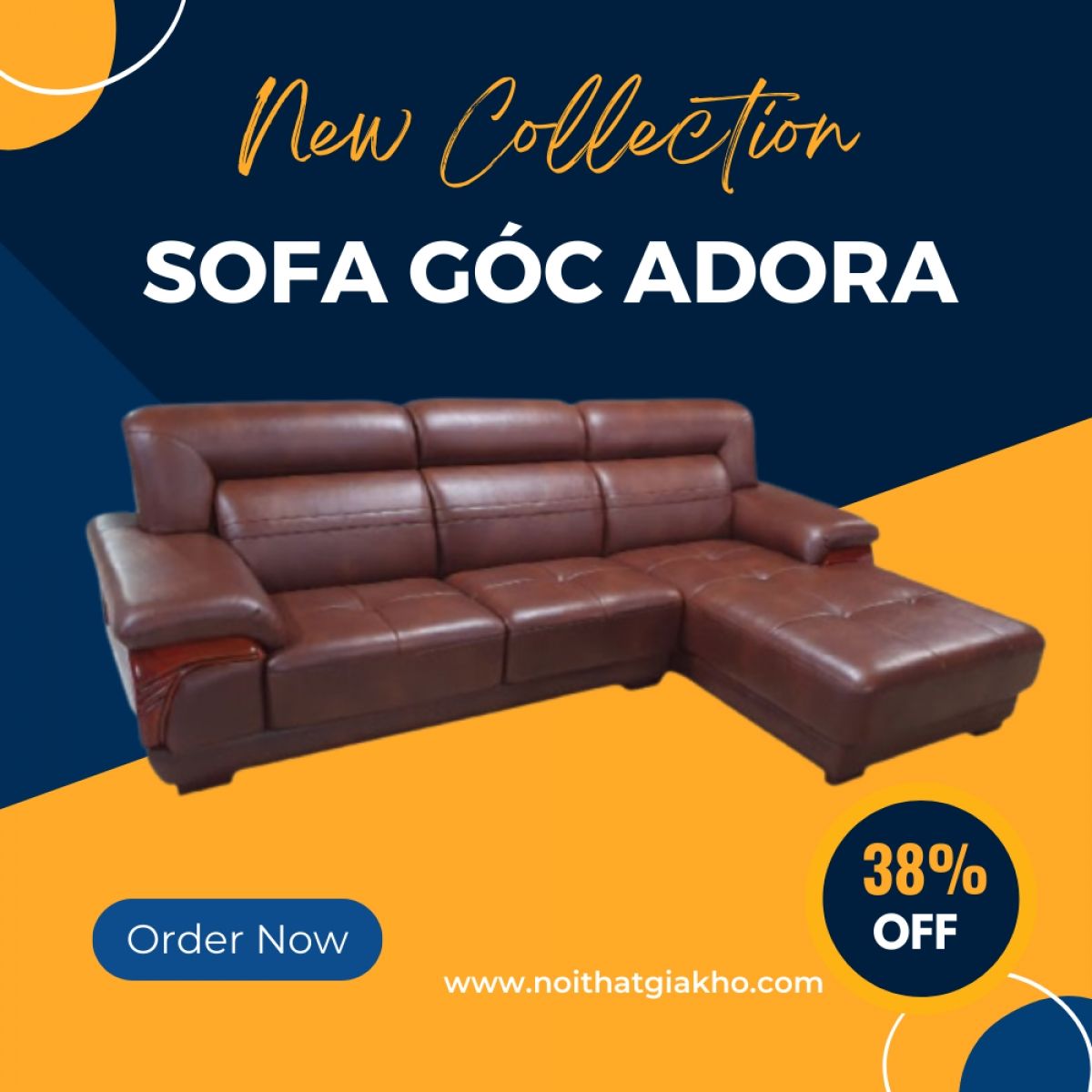 Sofa góc chữ L đẹp GK01