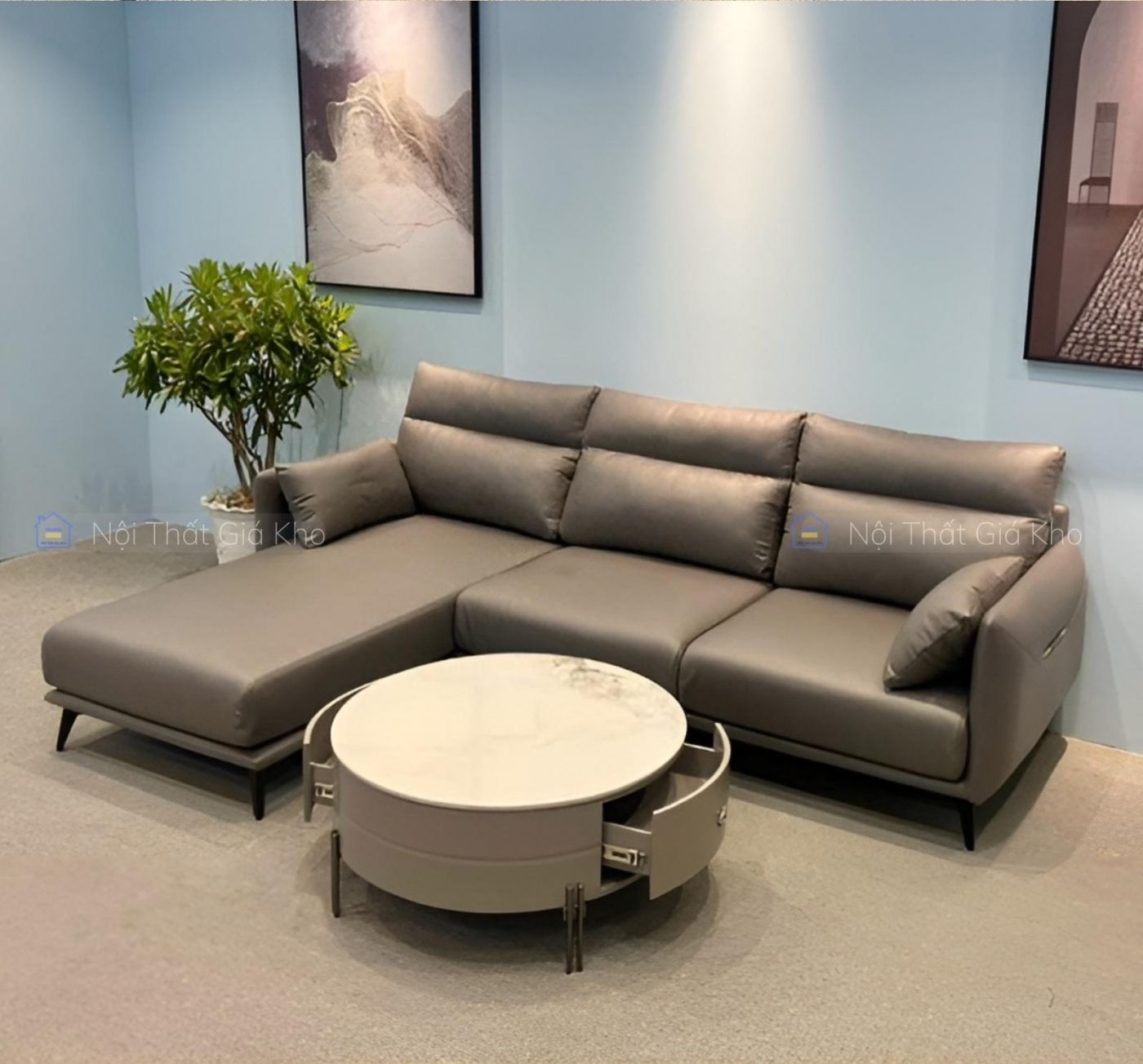 Sofa góc L 2m5x1m7 nhỏ gọn