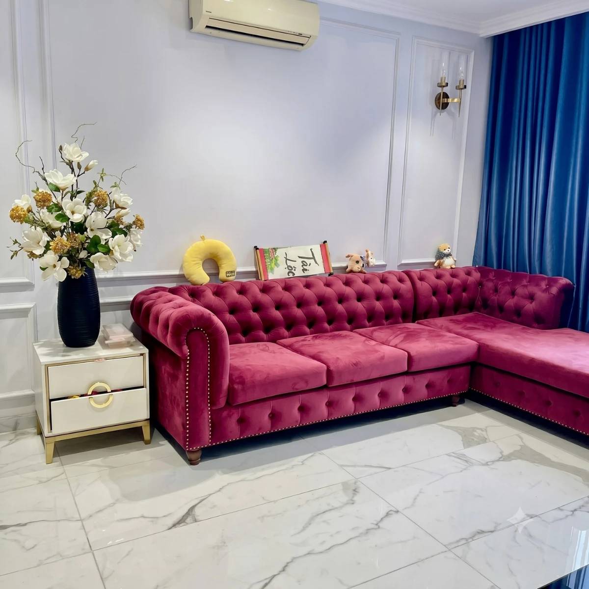 Sofa góc L Adora tân cổ điển GL06