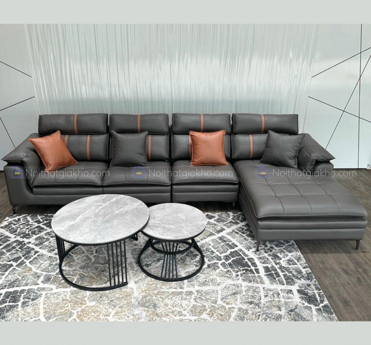Sofa góc L vải công nghệ hiện đại