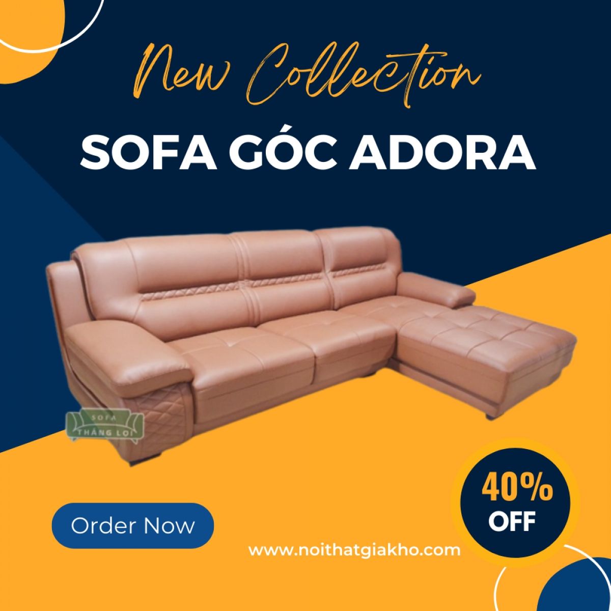 Sofa phòng khách chữ L đẹp cao cấp TL05