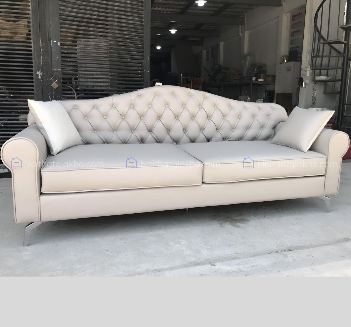 Sofa tân cổ điển Adora BA12 bọc da cao cấp